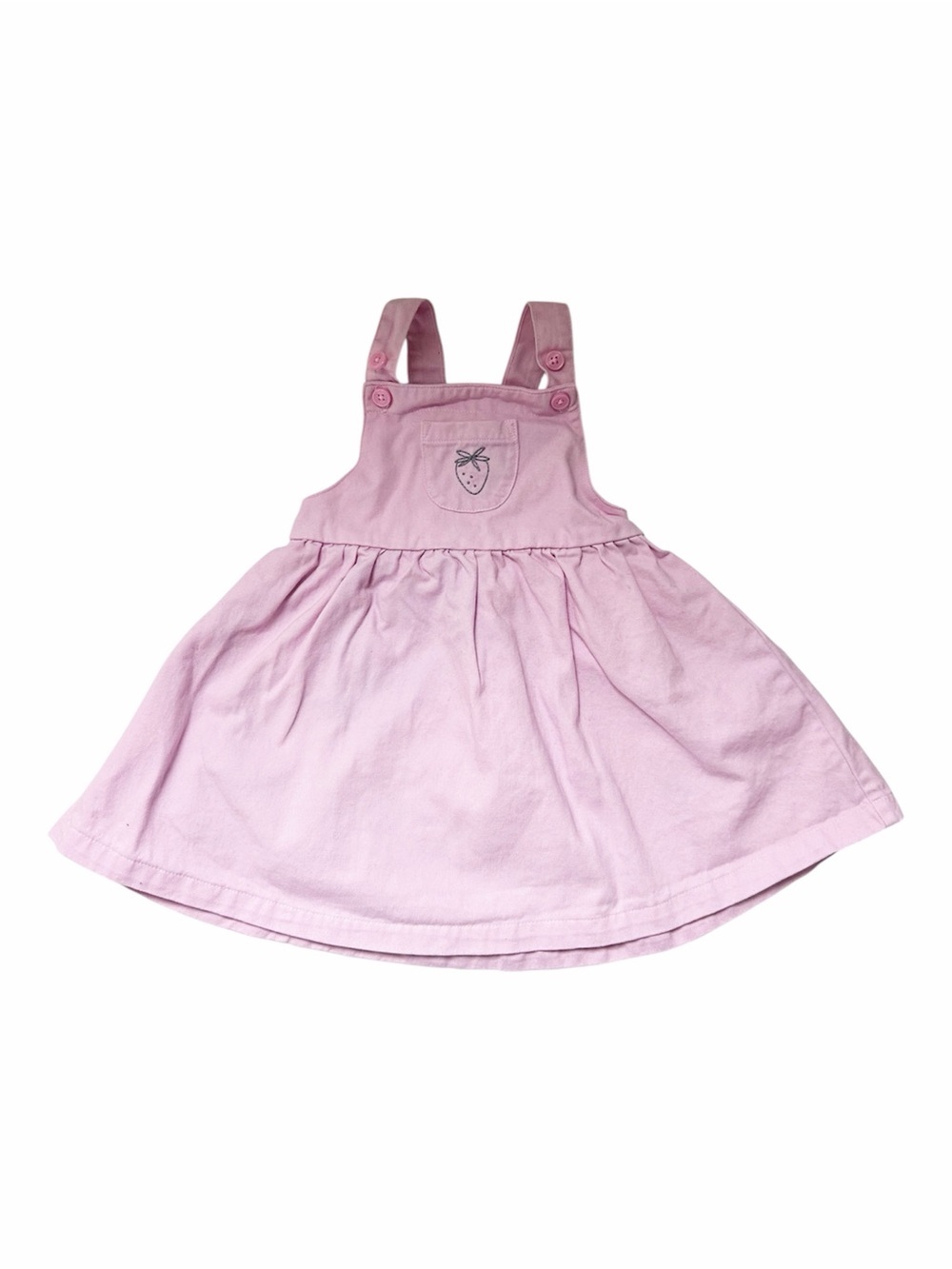 Carter's Light Pink Strawberry Pinafore Overall Dress Size 24 Months Cotton